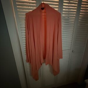 J. Jill Peach travel Cardigan Sweater with Waterfall Design
